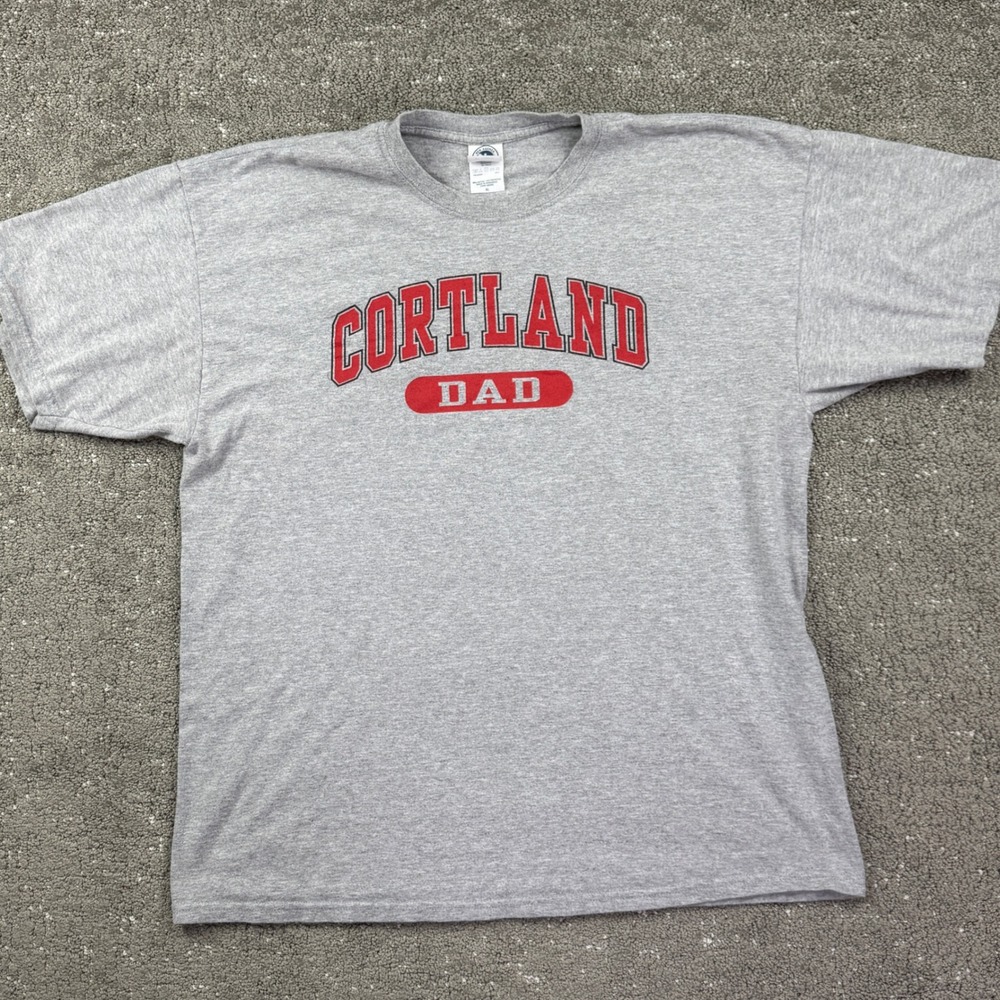 New Agenda Cortland Dad T-Shirt Men XL Gray Short Sleeve Graphic Tee Collegiate - Picture 2 of 7